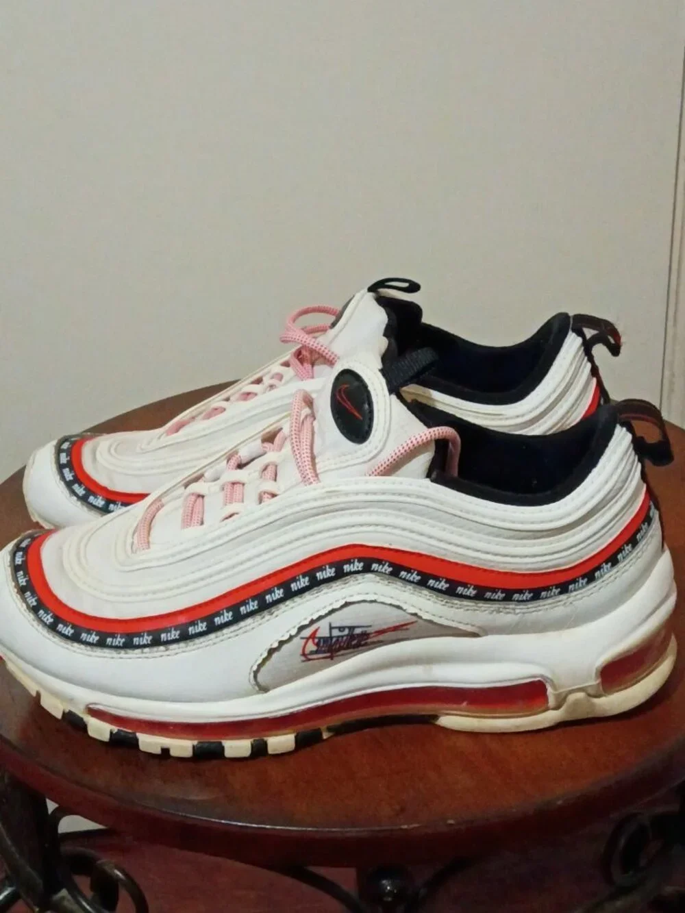 Nike Air Max 97 Script Swoosh Pack Red White CQ4817-100 GS Youth Size 5Y